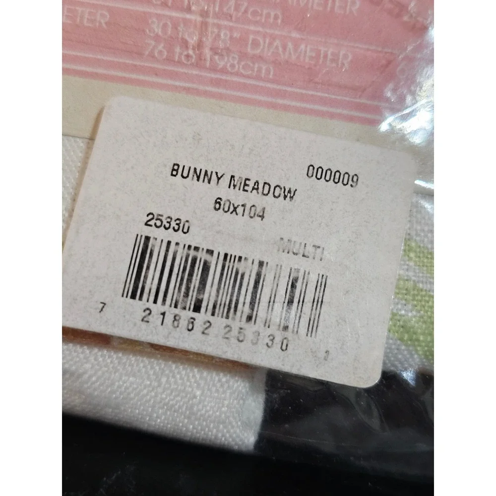 New Benson Mills Bunny Meadow 60x104 Oblong Tablecloth Easter Spring Sealed NOS